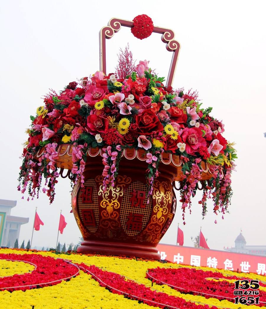 花籃雕塑-景區(qū)玻璃鋼彩繪仿真花朵花籃雕塑 花籃雕塑-景區(qū)玻璃鋼彩繪仿真花朵花籃雕塑高清圖片