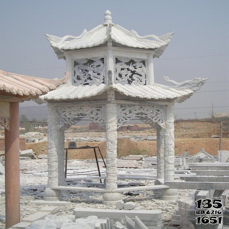 涼亭雕塑-寺院戶外景觀大理石仿古雕刻龍紋涼亭雕塑 涼亭雕塑-寺院戶外景觀大理石仿古雕刻龍紋涼亭雕塑高清圖片
