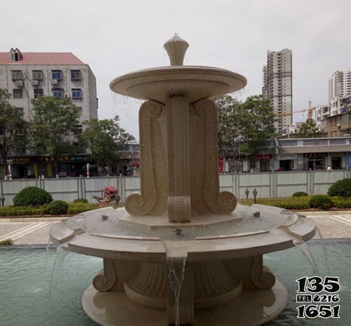 噴泉雕塑-歐式小區裝飾擺放雙層噴泉石雕 噴泉雕塑-歐式小區裝飾擺放雙層噴泉石雕高清圖片
