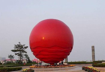 球體雕塑-廣場不銹鋼噴漆烤漆紅色球體雕塑