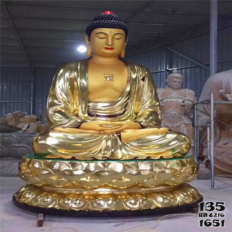 三寶佛雕塑-不銹鋼鏡面噴金烤漆大型神佛三寶佛雕塑 三寶佛雕塑-不銹鋼鏡面噴金烤漆大型神佛三寶佛雕塑高清圖片