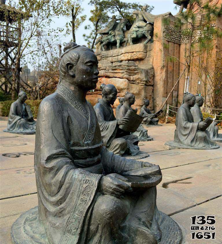 書(shū)簡(jiǎn)雕塑-景區(qū)廣場(chǎng)擺放古代銅人學(xué)習(xí)書(shū)簡(jiǎn)地雕塑 書(shū)簡(jiǎn)雕塑-景區(qū)廣場(chǎng)擺放古代銅人學(xué)習(xí)書(shū)簡(jiǎn)地雕塑高清圖片