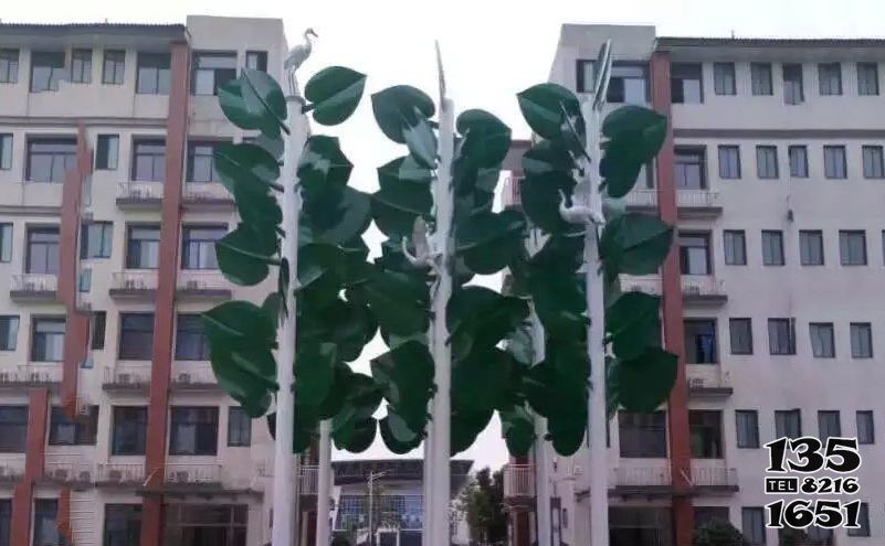 樹葉雕塑-不銹鋼綠色樹葉小區景觀雕塑 樹葉雕塑-不銹鋼綠色樹葉小區景觀雕塑高清圖片