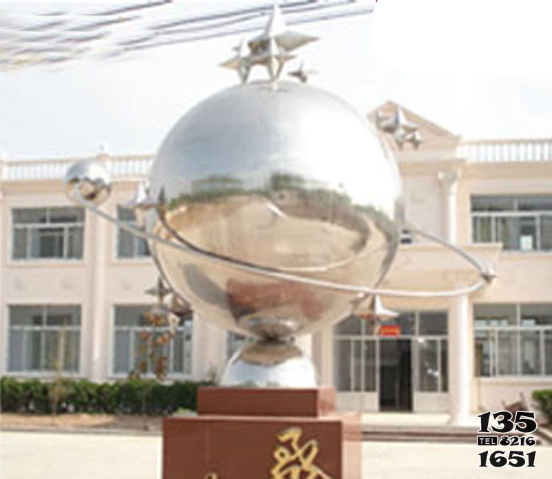 騰飛雕塑-不銹鋼鏡面球形校園騰飛雕塑 騰飛雕塑-不銹鋼鏡面球形校園騰飛雕塑高清圖片