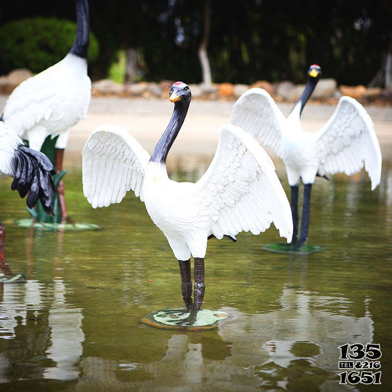 仙鶴雕塑-公園池塘玻璃鋼彩繪仿真動物仙鶴雕塑 仙鶴雕塑-公園池塘玻璃鋼彩繪仿真動物仙鶴雕塑