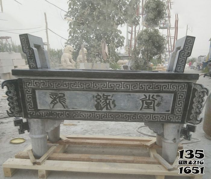 香爐雕塑-青石長方形鼎寺廟門口擺放焚香祭祀香爐雕塑 香爐雕塑-青石長方形鼎寺廟門口擺放焚香祭祀香爐雕塑高清圖片