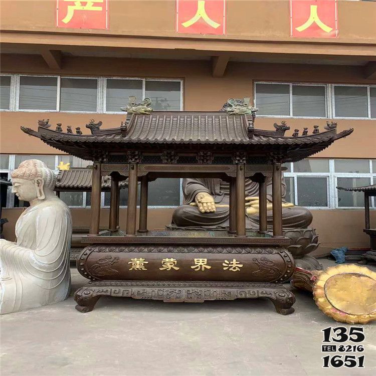 香爐雕塑-長形寶蓋寺院擺放燒紙香爐雕塑 香爐雕塑-長形寶蓋寺院擺放燒紙香爐雕塑高清圖片