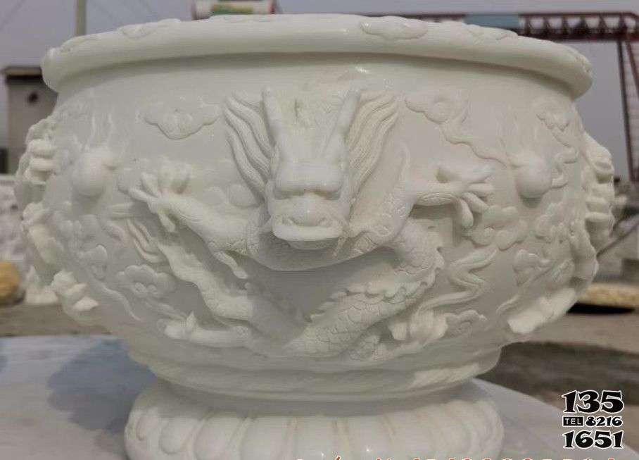 缸雕塑-漢白玉石雕龍浮雕魚缸雕塑 缸雕塑-漢白玉石雕龍浮雕魚缸雕塑高清圖片