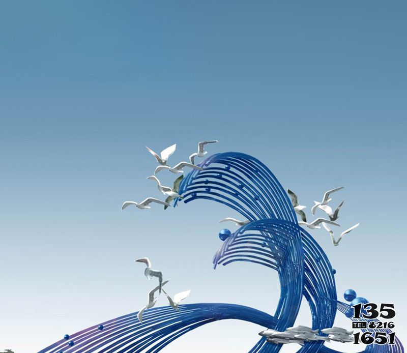 海浪浪花雕塑-海邊不銹鋼藍(lán)色海浪浪花雕塑 海浪浪花雕塑-海邊不銹鋼藍(lán)色海浪浪花雕塑高清圖片