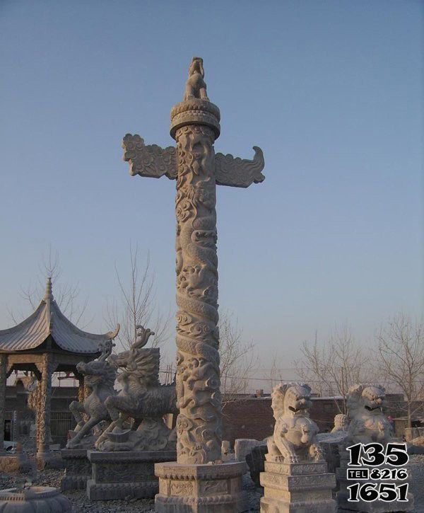 華表雕塑-廣場漢白玉華表龍石雕塑 華表雕塑-廣場漢白玉華表龍石雕塑高清圖片