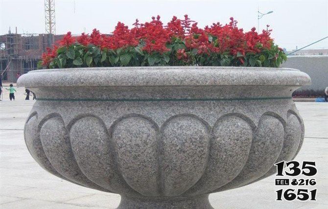花盆雕塑-廣場大理石石雕花盆雕塑 花盆雕塑-廣場大理石石雕花盆雕塑高清圖片