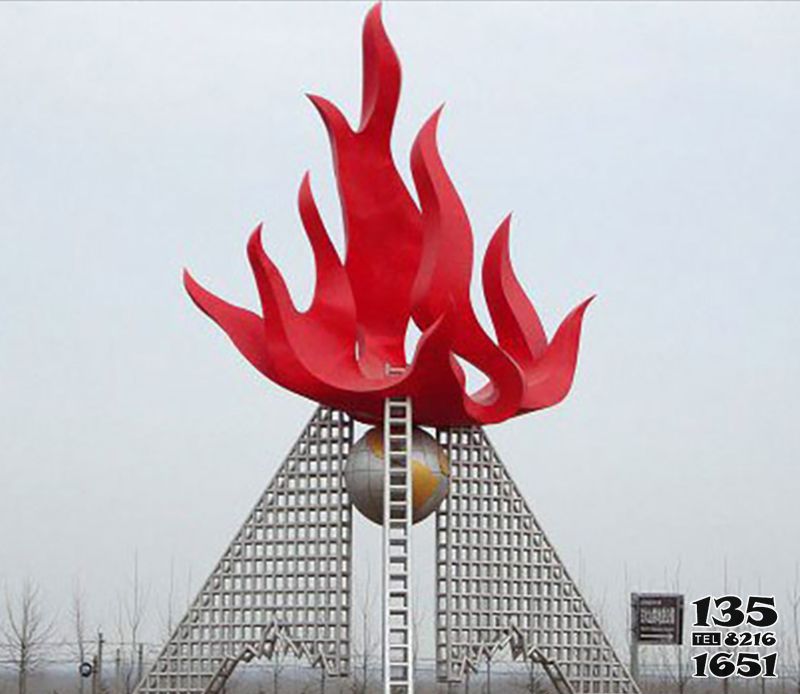 火苗雕塑-景區小鎮擺放鏤空不銹鋼火苗雕塑 火苗雕塑-景區小鎮擺放鏤空不銹鋼火苗雕塑高清圖片