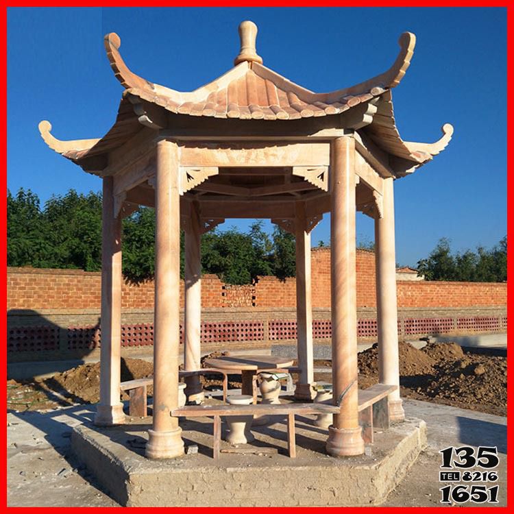 涼亭雕塑-花園庭院擺放仿古建休息涼亭雕塑 涼亭雕塑-花園庭院擺放仿古建休息涼亭雕塑高清圖片