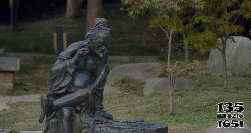 下棋雕塑-公園古代人物下象棋小品銅雕 下棋雕塑-公園古代人物下象棋小品銅雕高清圖片