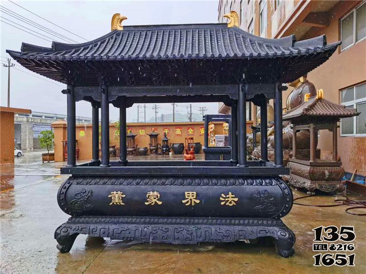 香爐雕塑-禪院佛堂長形鑄銅香爐雕塑 香爐雕塑-禪院佛堂長形鑄銅香爐雕塑高清圖片