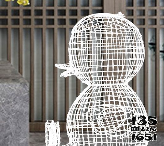 鴨子雕塑-公園里不銹鋼鏤空鴨子雕塑 鴨子雕塑-公園里不銹鋼鏤空鴨子雕塑高清圖片