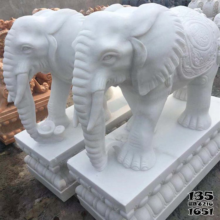 大象雕塑-戶外園林景觀漢白玉石雕大象雕塑 大象雕塑-戶外園林景觀漢白玉石雕大象雕塑高清圖片