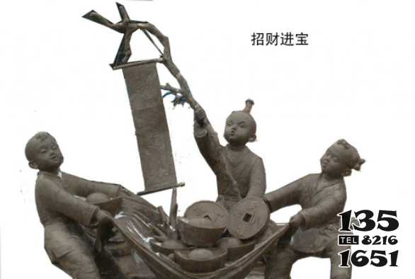 兒童雕塑-古代招財進寶銅雕兒童雕塑 兒童雕塑-古代招財進寶銅雕兒童雕塑