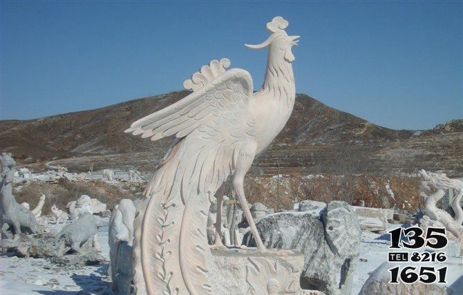 鳳凰雕塑-公園戶外漢白玉石雕鳳凰雕塑 鳳凰雕塑-公園戶外漢白玉石雕鳳凰雕塑高清圖片
