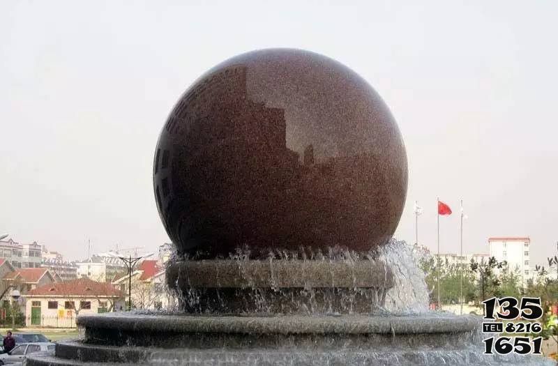 風水球雕塑-廣場大型風水球噴泉水景石雕 風水球雕塑-廣場大型風水球噴泉水景石雕高清圖片