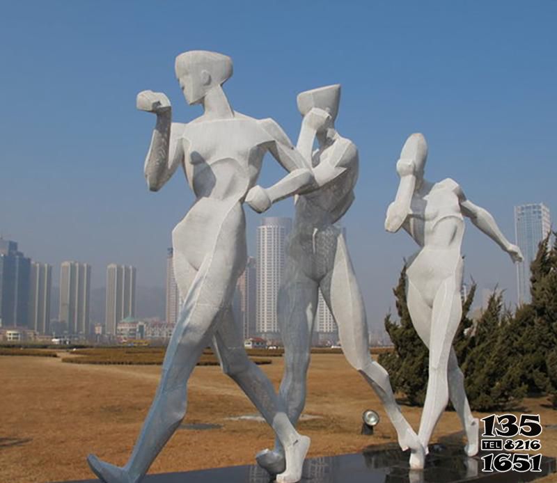 競走雕塑-公園不銹鋼幾何競走運動雕塑 競走雕塑-公園不銹鋼幾何競走運動雕塑高清圖片