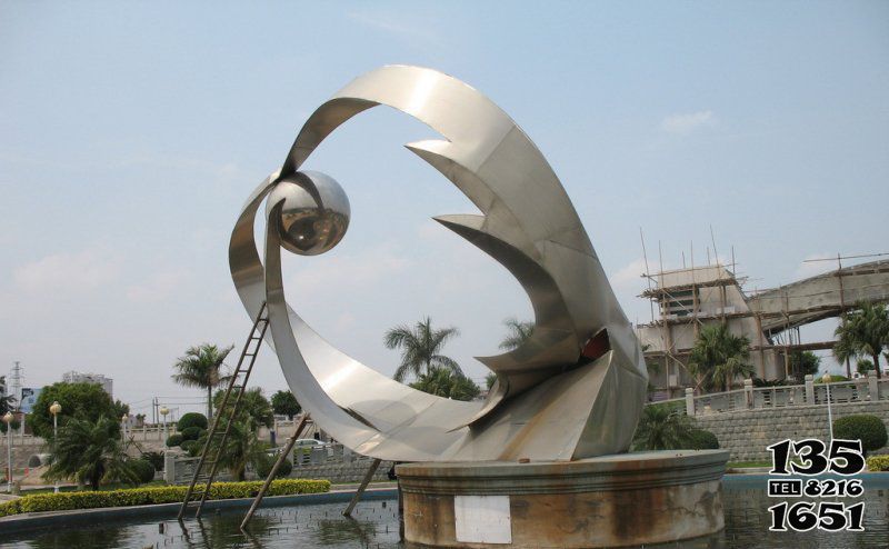 噴泉雕塑-公園廣場不銹鋼抽象噴泉雕塑 噴泉雕塑-公園廣場不銹鋼抽象噴泉雕塑高清圖片