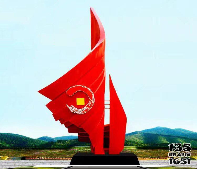旗幟雕塑-戶外廣場創意玻璃鋼彩繪旗幟雕塑 旗幟雕塑-戶外廣場創意玻璃鋼彩繪旗幟雕塑高清圖片