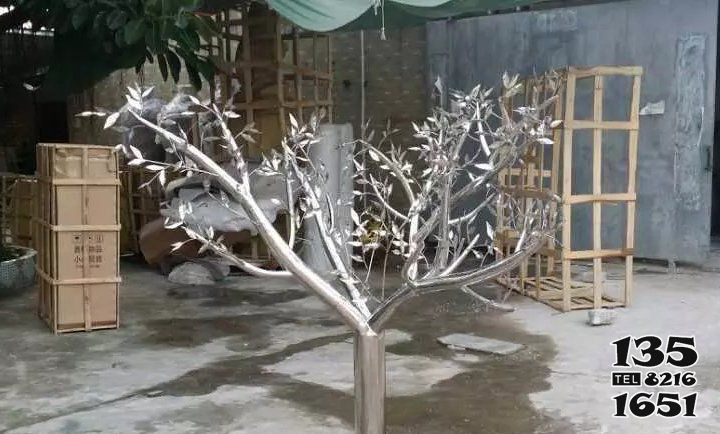 樹雕塑-商場酒店鏡面不銹鋼樹雕塑 樹雕塑-商場酒店鏡面不銹鋼樹雕塑高清圖片