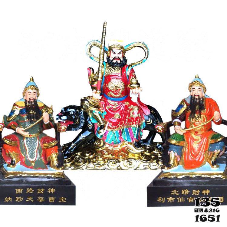財神雕塑-武財神趙公明佛道家五路財神佛像財神雕塑 財神雕塑-武財神趙公明佛道家五路財神佛像財神雕塑高清圖片