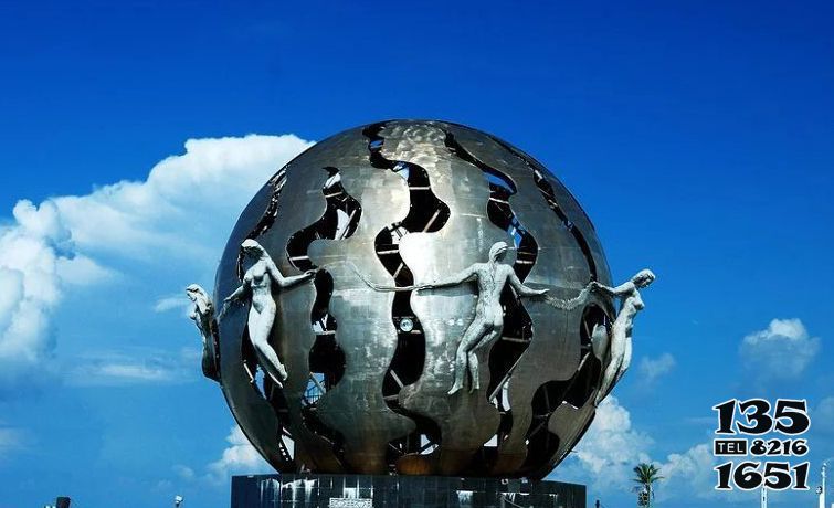 地球儀雕塑-不銹鋼抽象西瓜造型地球儀雕塑 地球儀雕塑-不銹鋼抽象西瓜造型地球儀雕塑