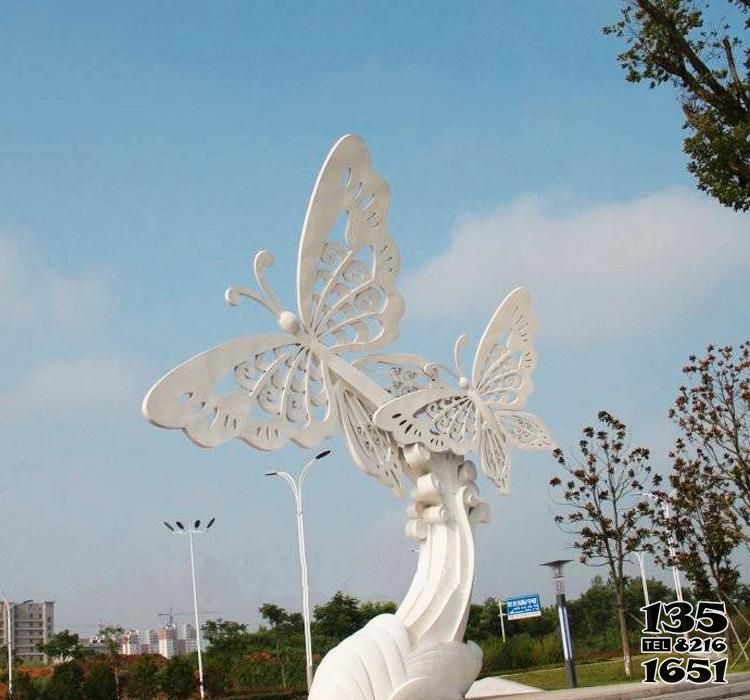蝴蝶雕塑-校園噴漆玻璃鋼蝴蝶雕塑 蝴蝶雕塑-校園噴漆玻璃鋼蝴蝶雕塑高清圖片