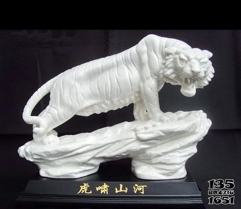 虎雕塑-室內擺放的漢白玉石雕仿真虎雕塑 虎雕塑-室內擺放的漢白玉石雕仿真虎雕塑高清圖片