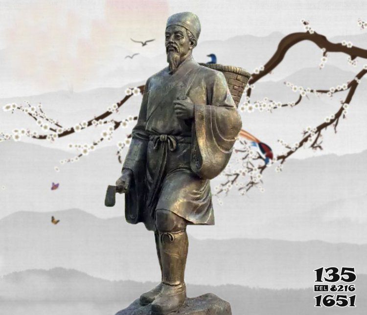 李時珍雕塑-廣場鑄銅做舊李時珍采藥人物雕塑 李時珍雕塑-廣場鑄銅做舊李時珍采藥人物雕塑高清圖片