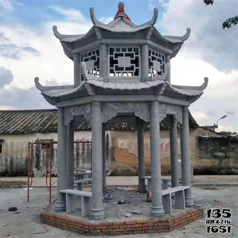 涼亭雕塑-仿古建二層村莊廣場擺放休息涼亭雕塑 涼亭雕塑-仿古建二層村莊廣場擺放休息涼亭雕塑高清圖片