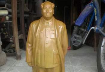 毛澤東雕塑-戶外玻璃鋼噴金鎏金偉人毛澤東雕塑