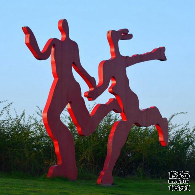情侶雕塑-公園運動人物奔跑的剪影情侶雕塑 情侶雕塑-公園運動人物奔跑的剪影情侶雕塑