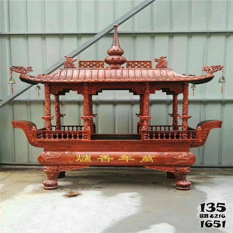 香爐雕塑-大型景區寺院大殿前擺放黃銅八柱燒香爐雕塑 香爐雕塑-大型景區寺院大殿前擺放黃銅八柱燒香爐雕塑高清圖片