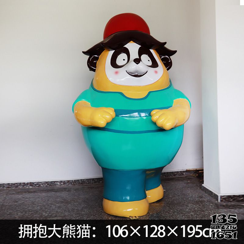 熊貓雕塑-商場擺放創意擁抱玻璃鋼熊貓雕塑 熊貓雕塑-商場擺放創意擁抱玻璃鋼熊貓雕塑高清圖片