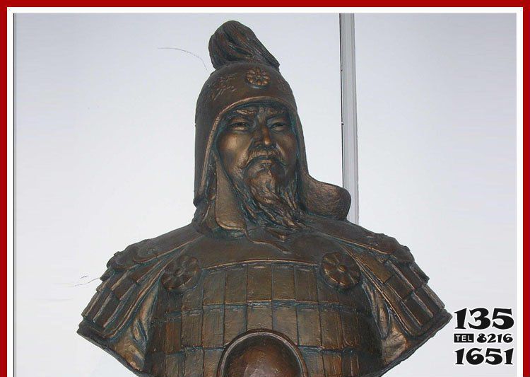 成吉思汗雕塑-軍事家玻璃鋼仿銅胸像成吉思汗雕塑 成吉思汗雕塑-軍事家玻璃鋼仿銅胸像成吉思汗雕塑高清圖片