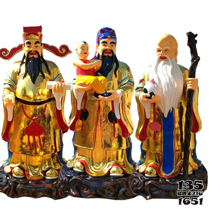 福祿壽雕塑-大型仿真人物景觀景區寺廟福祿壽雕塑 福祿壽雕塑-大型仿真人物景觀景區寺廟福祿壽雕塑高清圖片