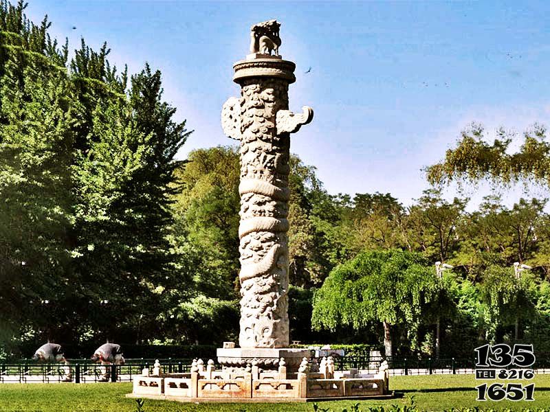 華表雕塑-廣場公園龍紋浮雕青石華表雕塑 華表雕塑-廣場公園龍紋浮雕青石華表雕塑高清圖片