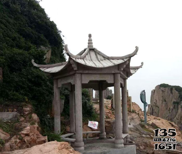 涼亭雕塑-景區(qū)山頂擺放仿古建六角休息涼亭石雕 涼亭雕塑-景區(qū)山頂擺放仿古建六角休息涼亭石雕高清圖片