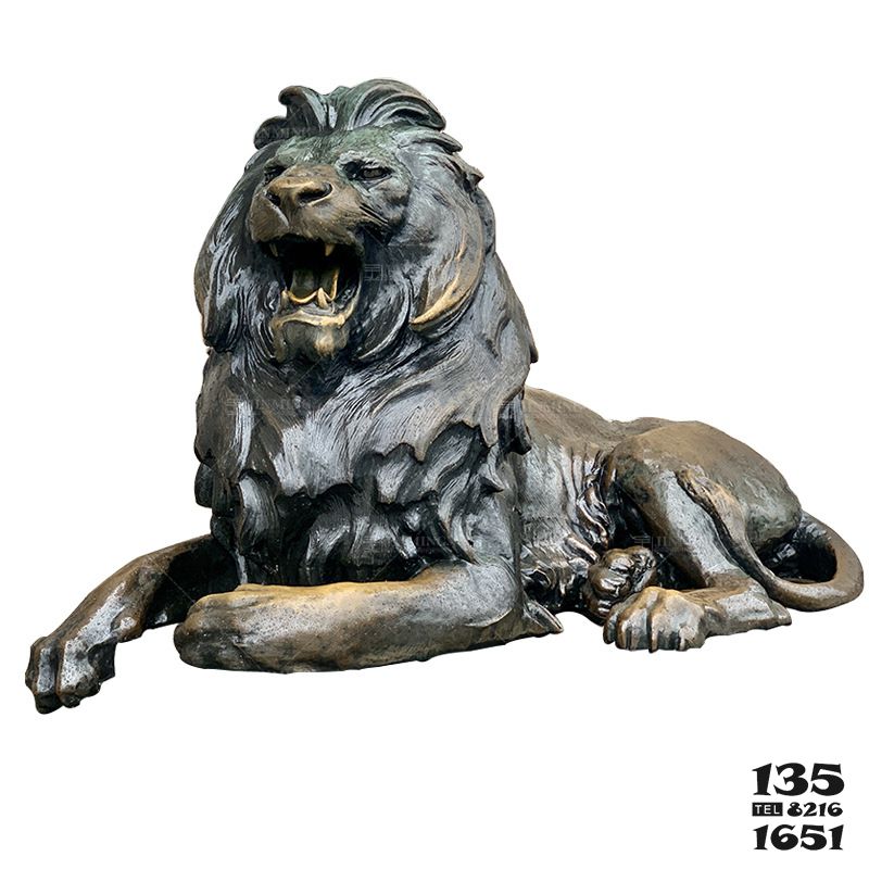 獅子雕塑-大型不銹鋼仿銅景區仿真臥著的獅子雕塑 獅子雕塑-大型不銹鋼仿銅景區仿真臥著的獅子雕塑高清圖片