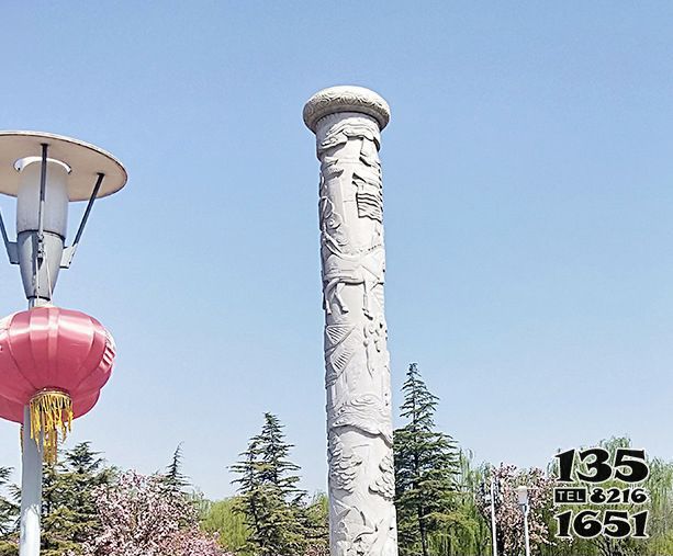石柱雕塑-廣場景觀漢白玉中國文化石柱雕塑 石柱雕塑-廣場景觀漢白玉中國文化石柱雕塑高清圖片