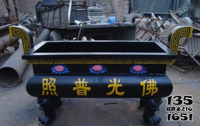 香爐雕塑-寺院擺放長形平口鑄鐵香爐雕塑 香爐雕塑-寺院擺放長形平口鑄鐵香爐雕塑高清圖片