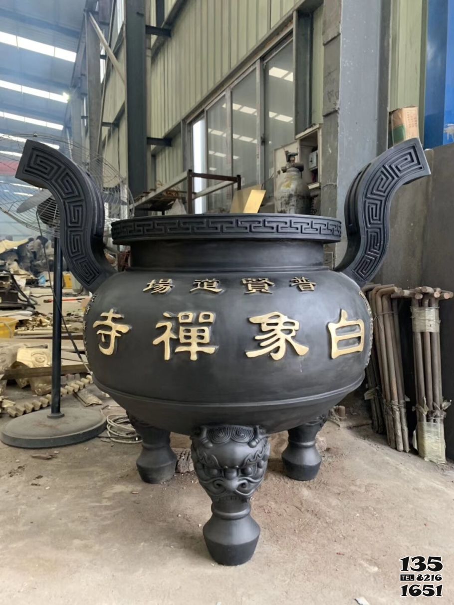 香爐雕塑-圓形平口寺院景觀仿古鑄銅香爐雕塑 香爐雕塑-圓形平口寺院景觀仿古鑄銅香爐雕塑高清圖片