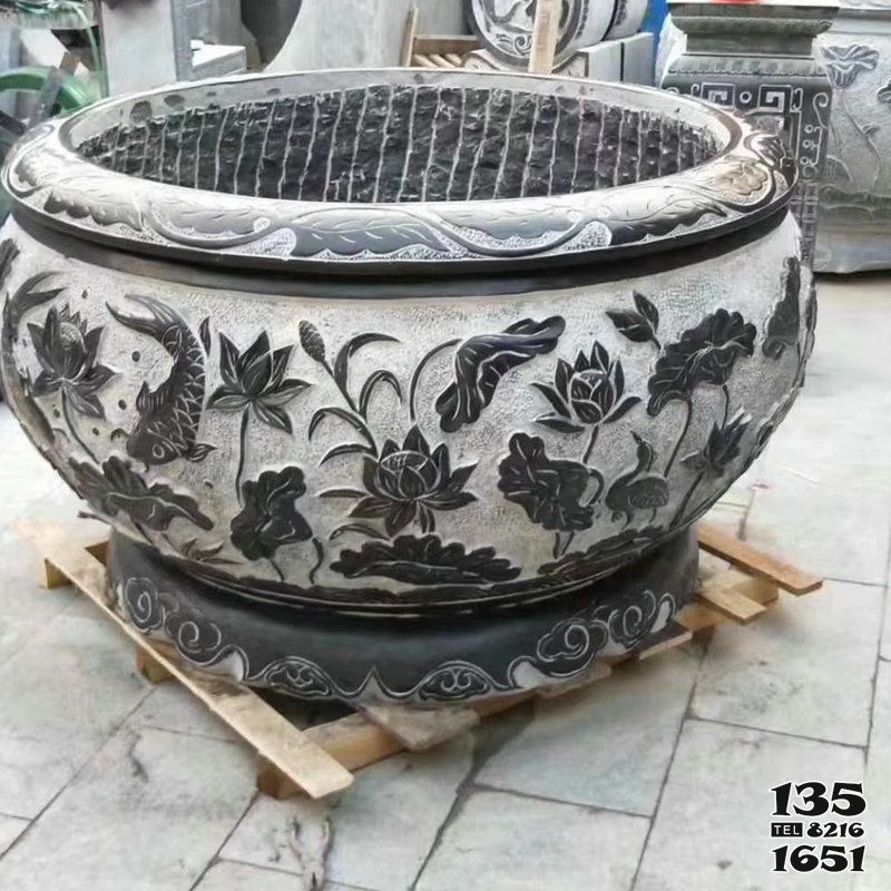 花盆雕塑-青石石雕浮雕蓮花鯉魚(yú)庭院擺件花盆雕塑 花盆雕塑-青石石雕浮雕蓮花鯉魚(yú)庭院擺件花盆雕塑高清圖片