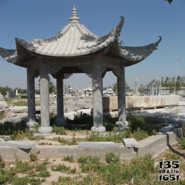 涼亭雕塑-墓園戶外景觀擺放仿古青石涼亭雕塑 涼亭雕塑-墓園戶外景觀擺放仿古青石涼亭雕塑高清圖片