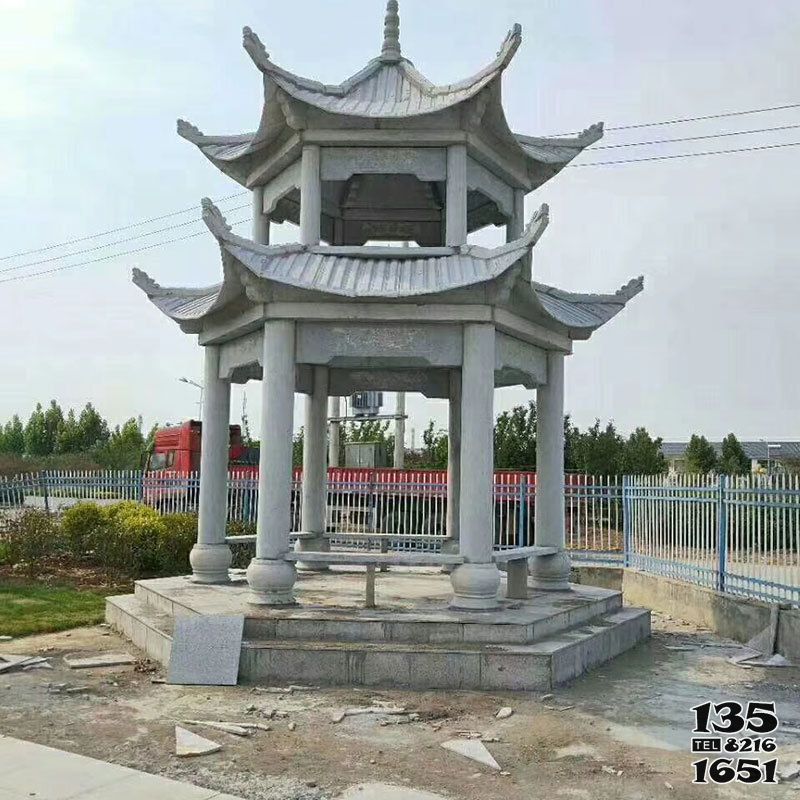 涼亭雕塑-企業園林戶外擺放雙層頂仿古建砂巖雕刻休閑涼亭雕塑 涼亭雕塑-企業園林戶外擺放雙層頂仿古建砂巖雕刻休閑涼亭雕塑高清圖片