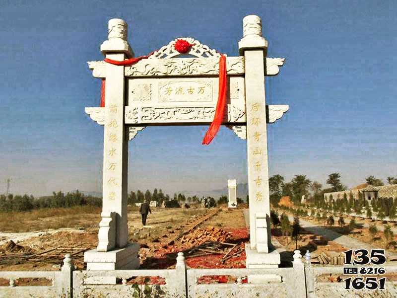 牌坊雕塑-花崗巖單門簡易墓地擺放石牌坊 牌坊雕塑-花崗巖單門簡易墓地擺放石牌坊高清圖片